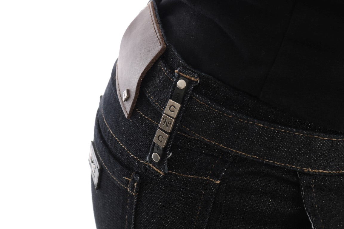 Svelte Dark Blue Cotton Slim Jeans - ventzia