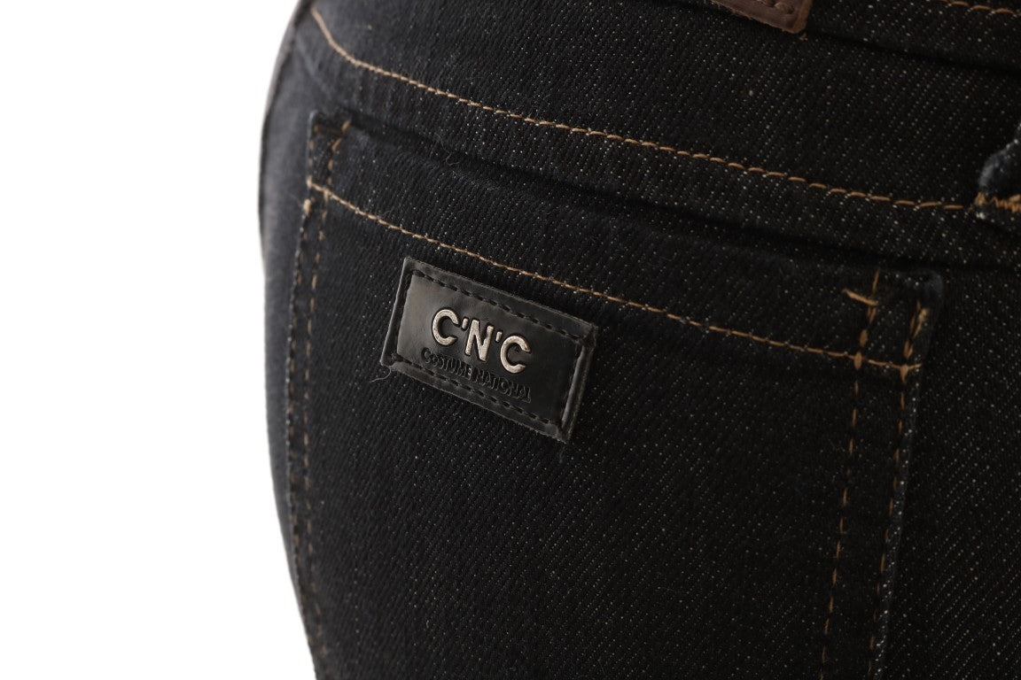 Svelte Dark Blue Cotton Slim Jeans - ventzia