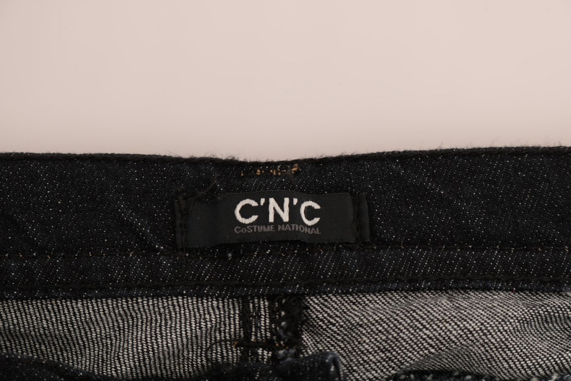 Svelte Dark Blue Cotton Slim Jeans - ventzia