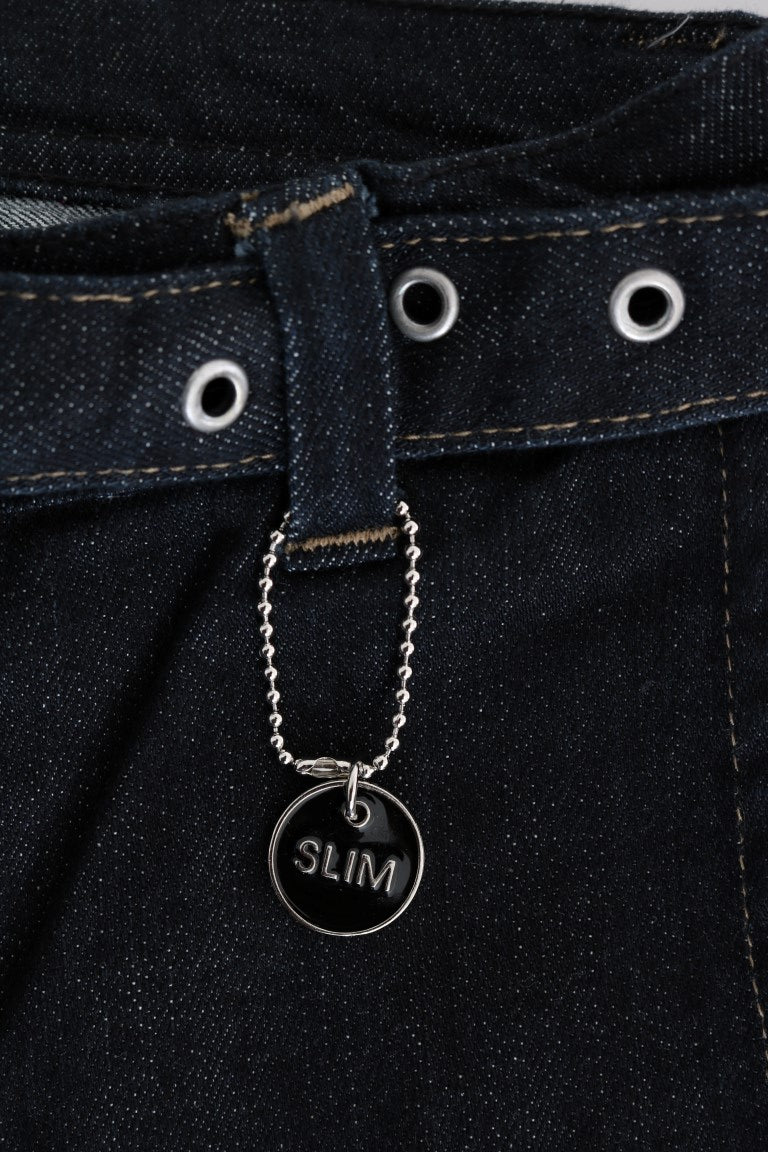 Svelte Dark Blue Cotton Slim Jeans - ventzia
