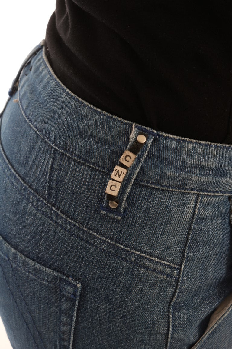 Super Slim Blue Wash Cotton Jeans - ventzia