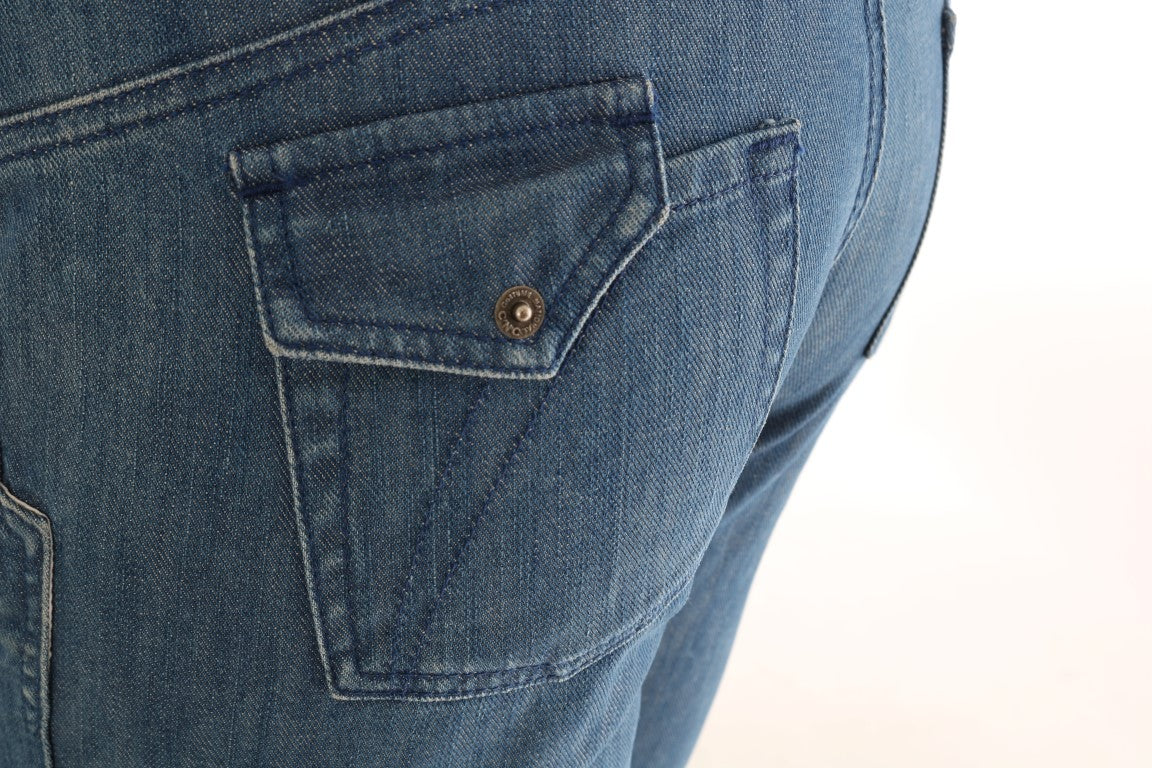 Super Slim Blue Wash Cotton Jeans - ventzia