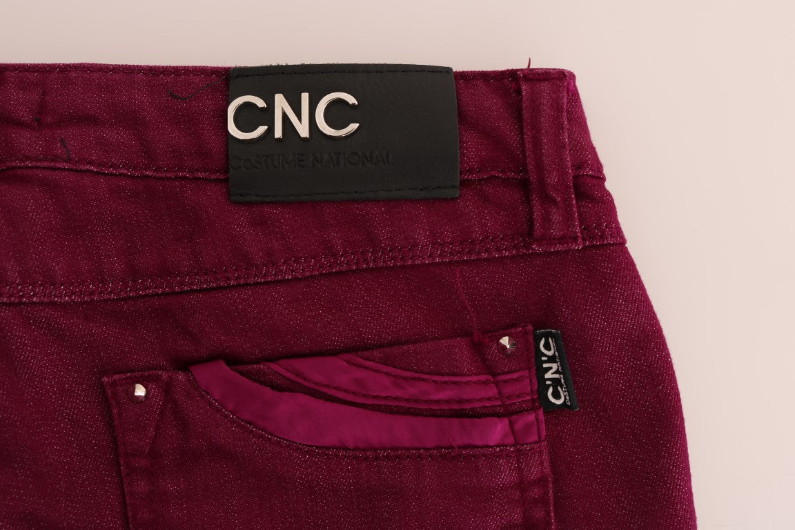 Sleek Red Straight Fit Luxury Jeans - ventzia