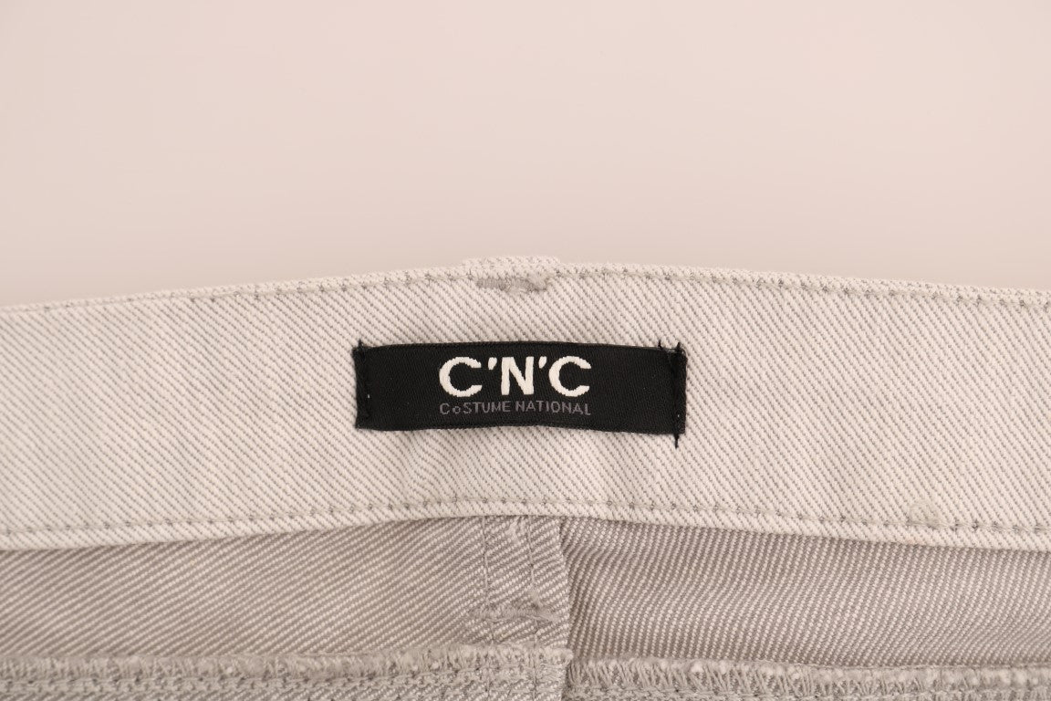 Chic White Slim-Fit Stretch Jeans - ventzia
