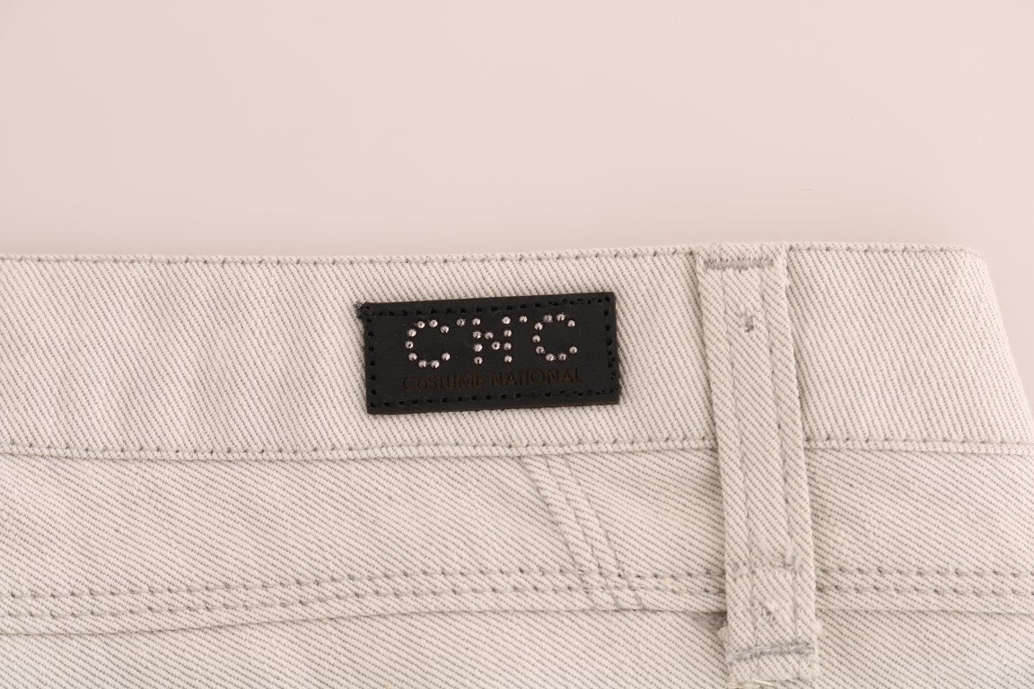 Chic White Slim-Fit Stretch Jeans - ventzia