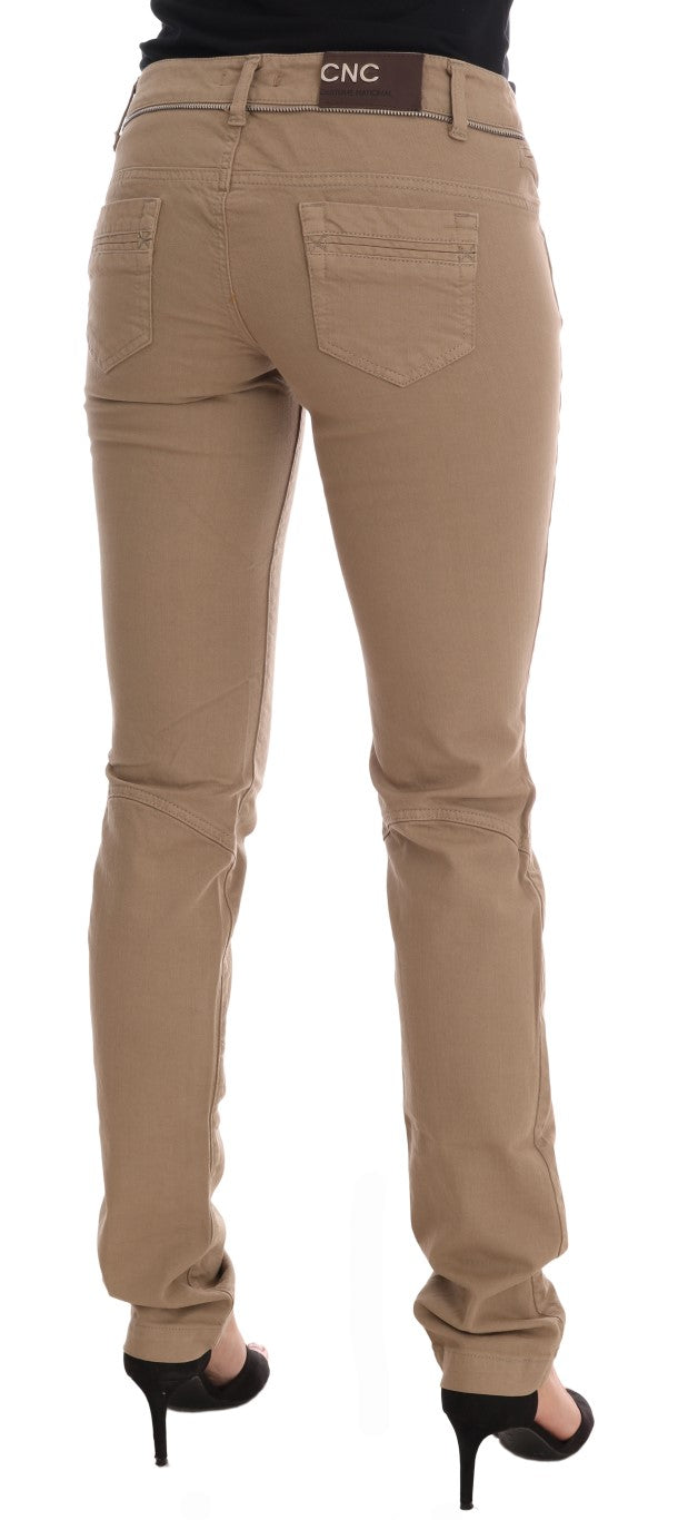 Beige Super Slim Fit Denim Delight - ventzia