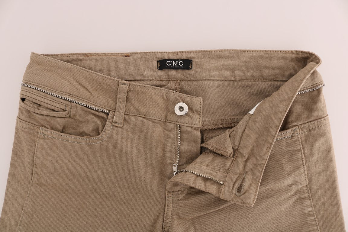 Beige Super Slim Fit Denim Delight - ventzia
