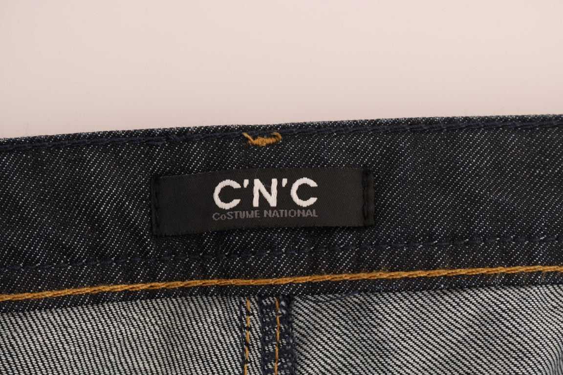 Chic Dark Blue Straight Fit Jeans - ventzia