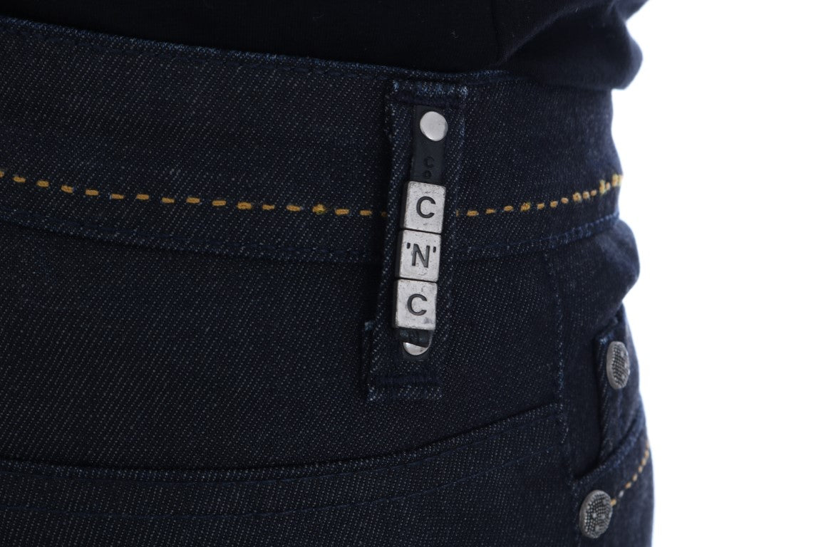 Chic Dark Blue Super Slim Fit Jeans - ventzia