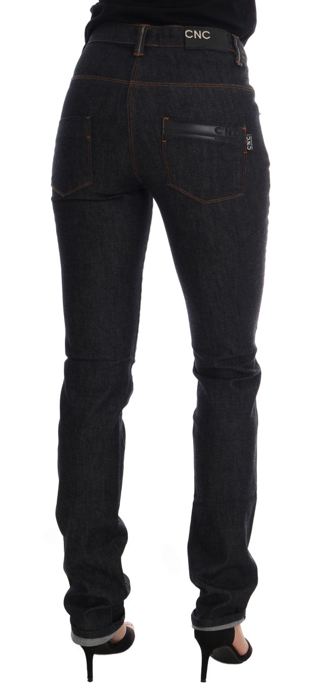 Sleek Dark Blue Super Slim Jeans - ventzia