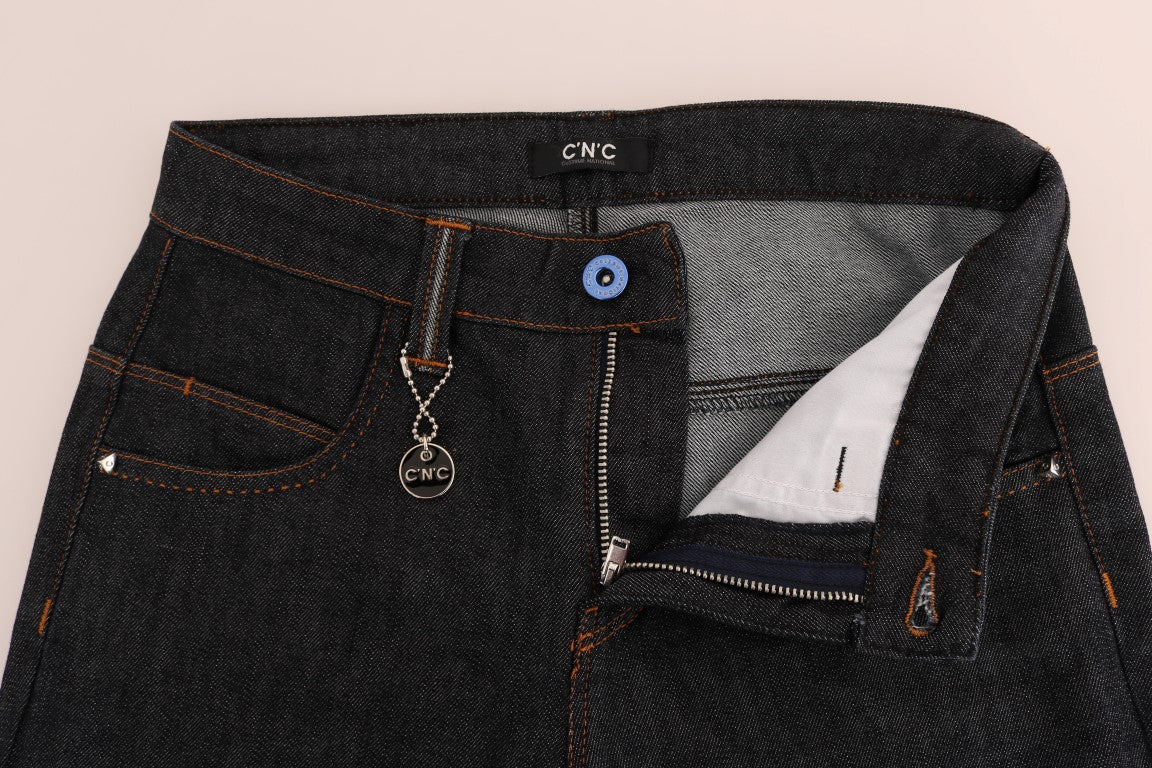 Sleek Dark Blue Super Slim Jeans - ventzia