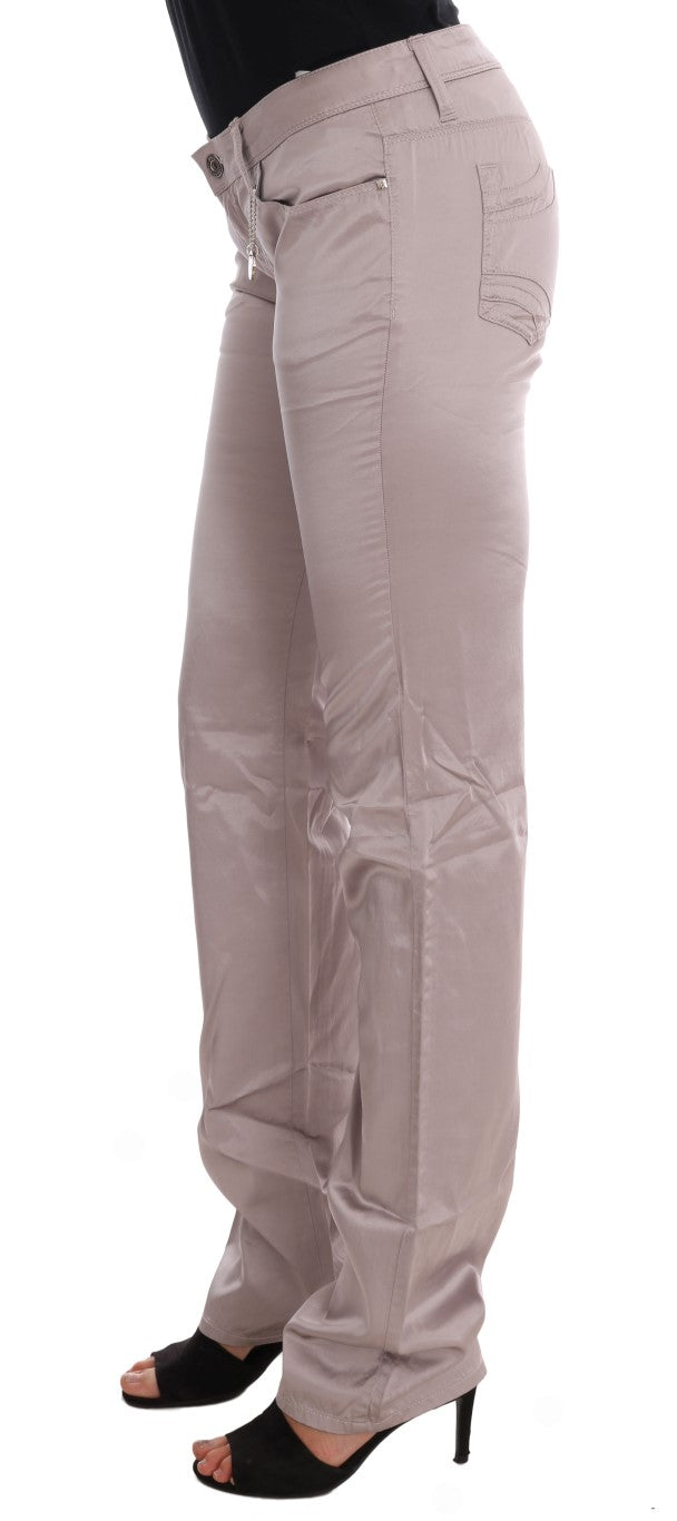 Chic Beige Slim Fit Designer Jeans - ventzia