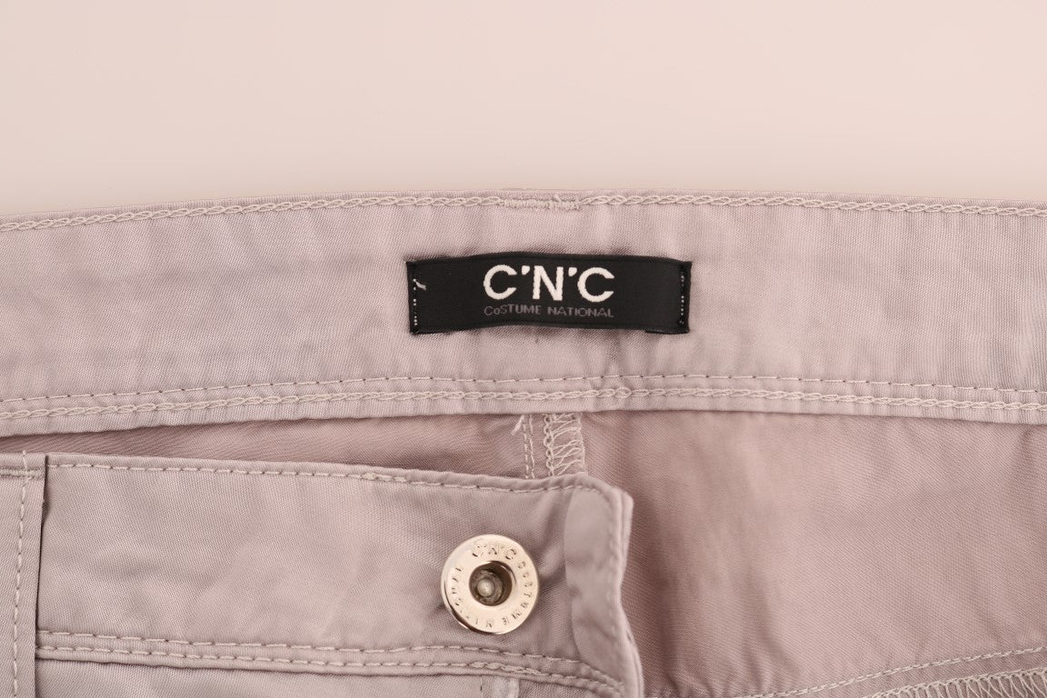 Chic Beige Slim Fit Designer Jeans - ventzia