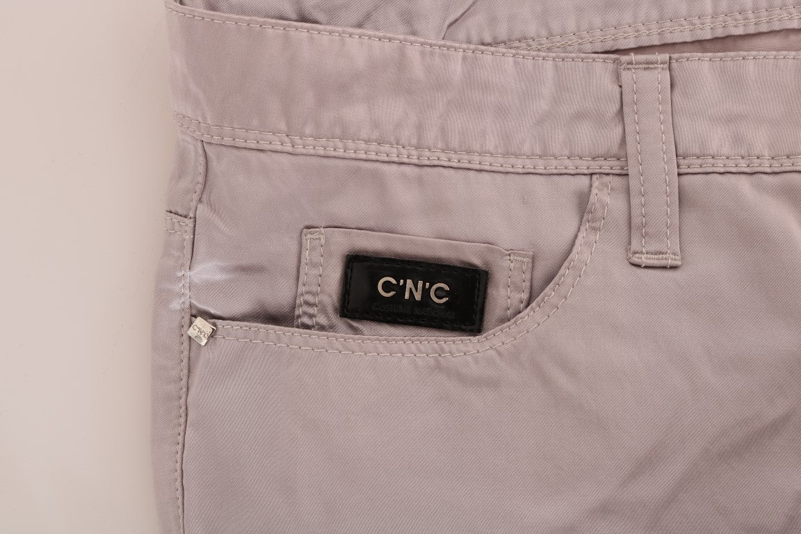 Chic Beige Slim Fit Designer Jeans - ventzia