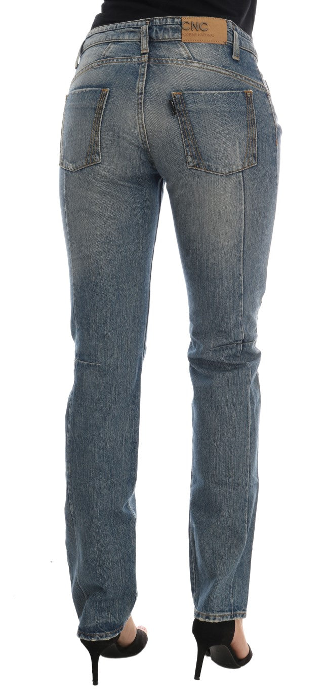 Chic Blue Slim Fit Designer Jeans - ventzia