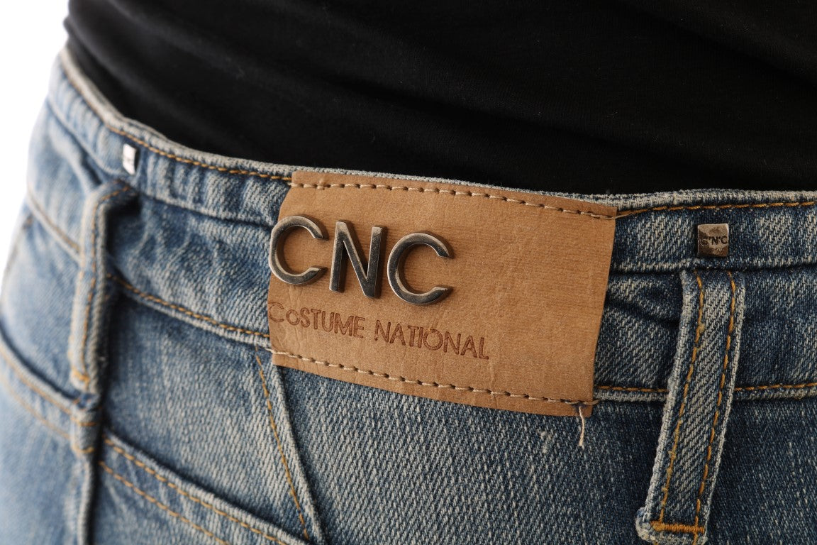 Chic Blue Slim Fit Designer Jeans - ventzia