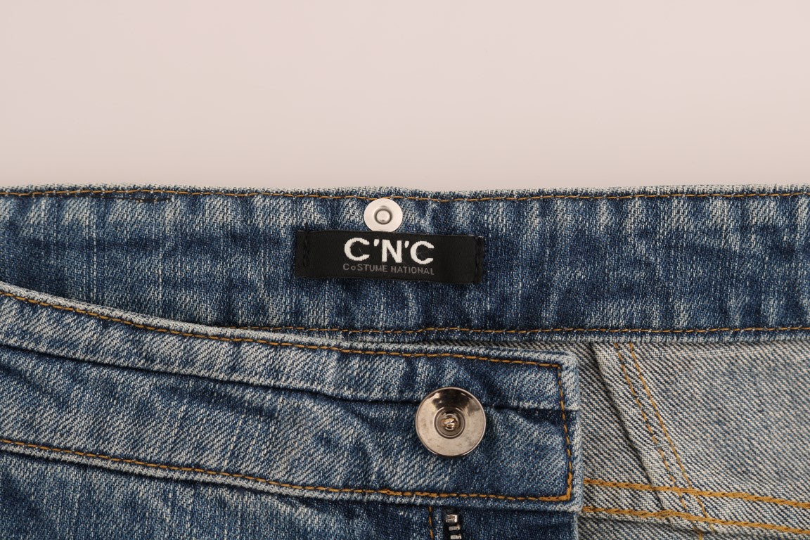 Chic Blue Slim Fit Designer Jeans - ventzia
