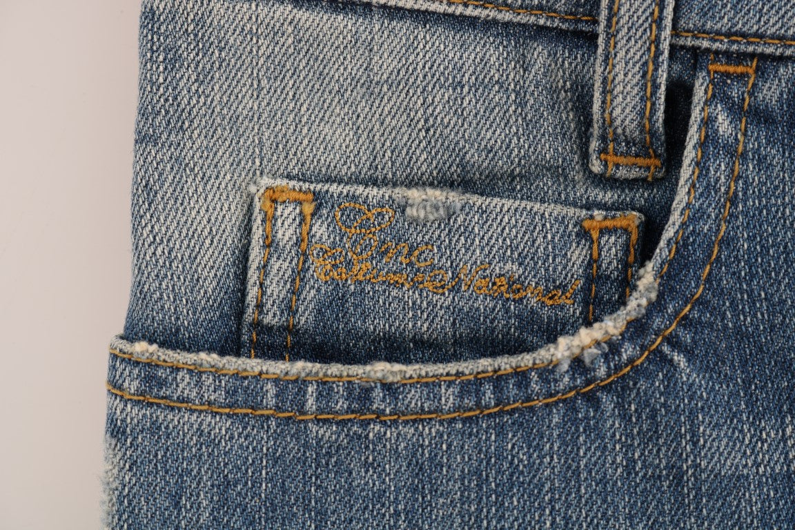 Chic Blue Slim Fit Designer Jeans - ventzia