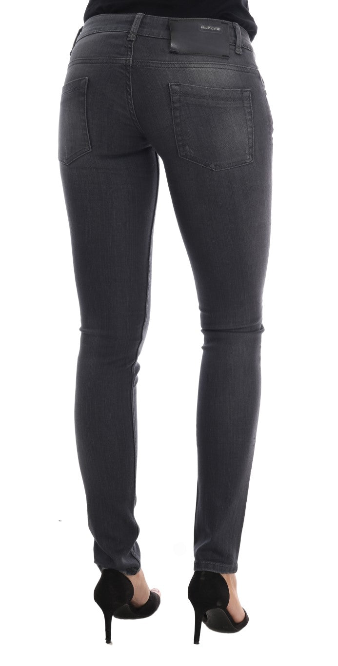 Sleek Gray Slim-Fit Designer Jeans - ventzia