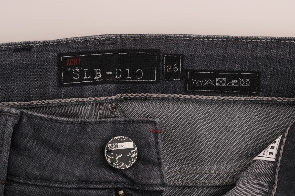 Sleek Gray Slim-Fit Designer Jeans - ventzia
