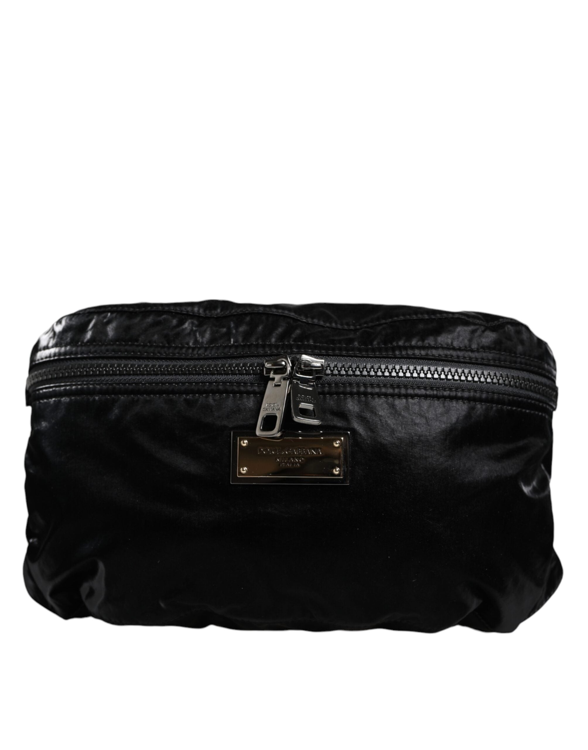 Black Nylon Fabric Belt Waist Fanny Pack Bag - ventzia