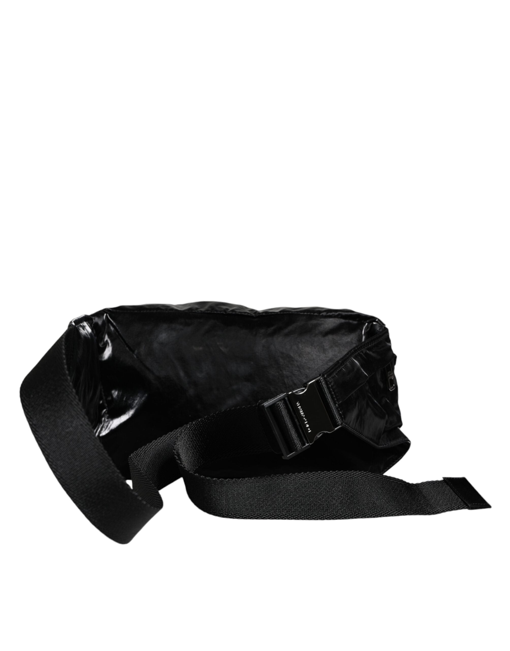 Black Nylon Fabric Belt Waist Fanny Pack Bag - ventzia