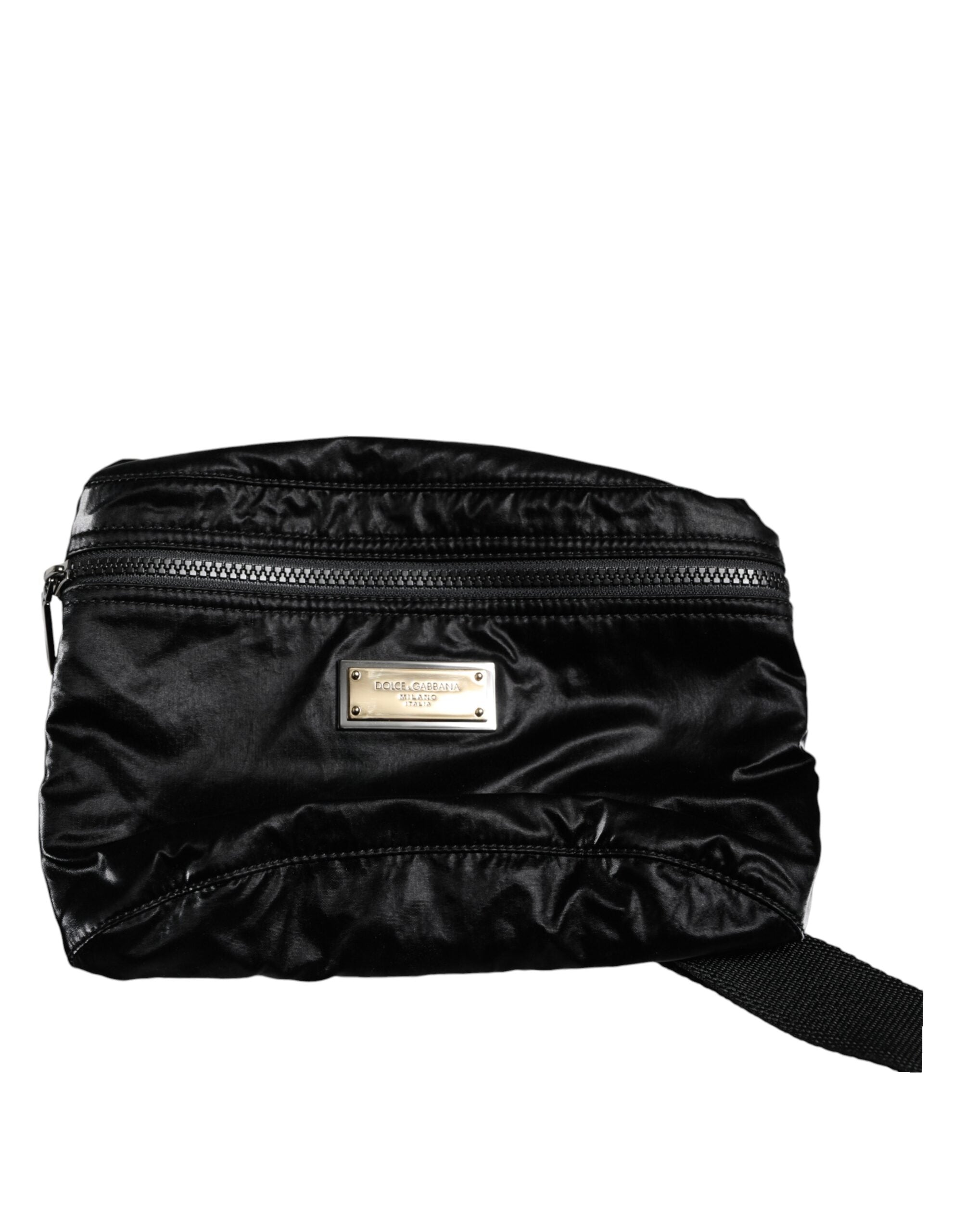 Black Nylon Fabric Belt Waist Fanny Pack Bag - ventzia