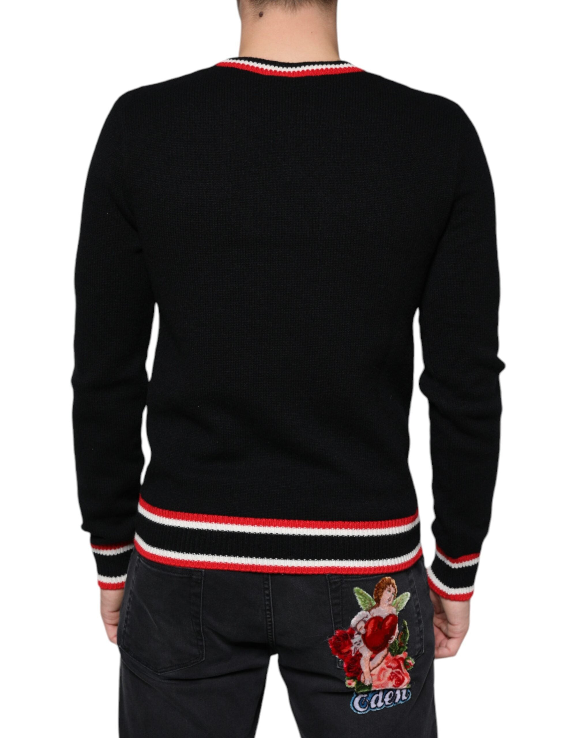 Black Cashmere Pig of the Year Pullover Sweater - ventzia
