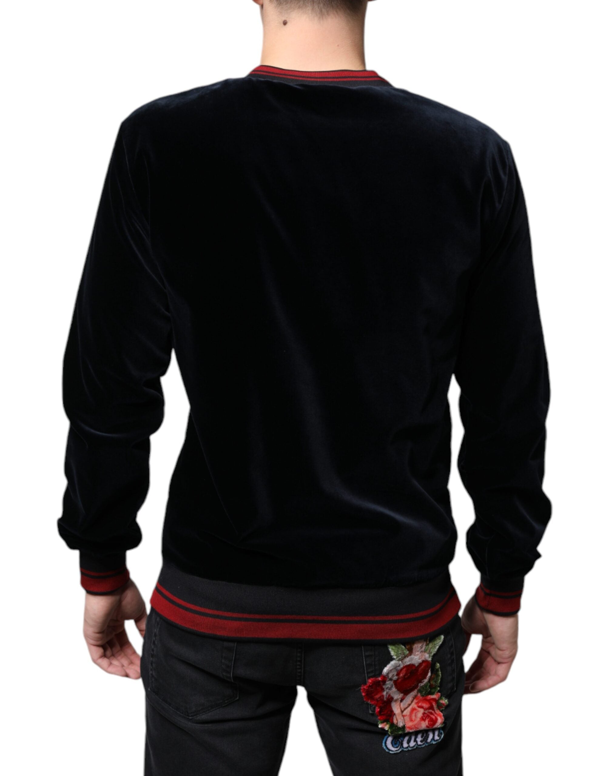 Multicolor Jacquard Crew Neck Sweatshirt Sweater - ventzia