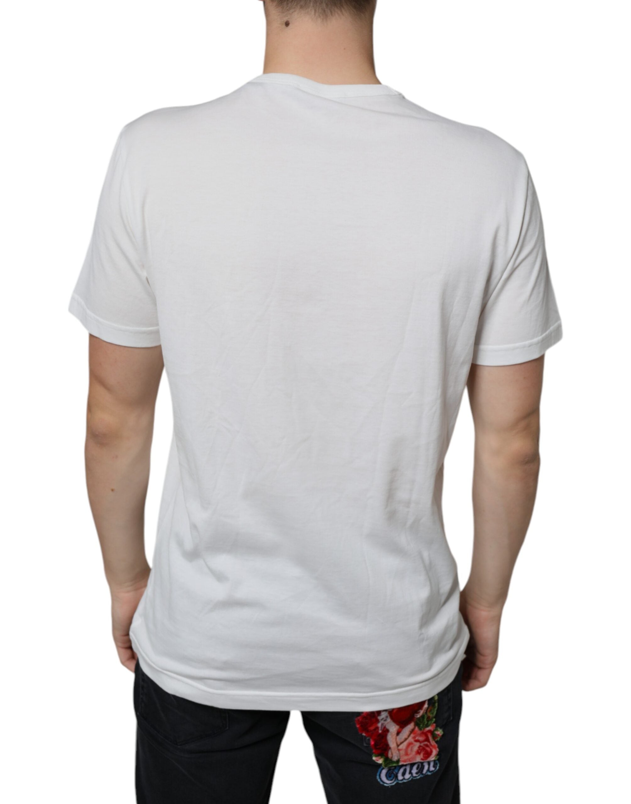 White Cotton DG Logo Print T-shirt - ventzia