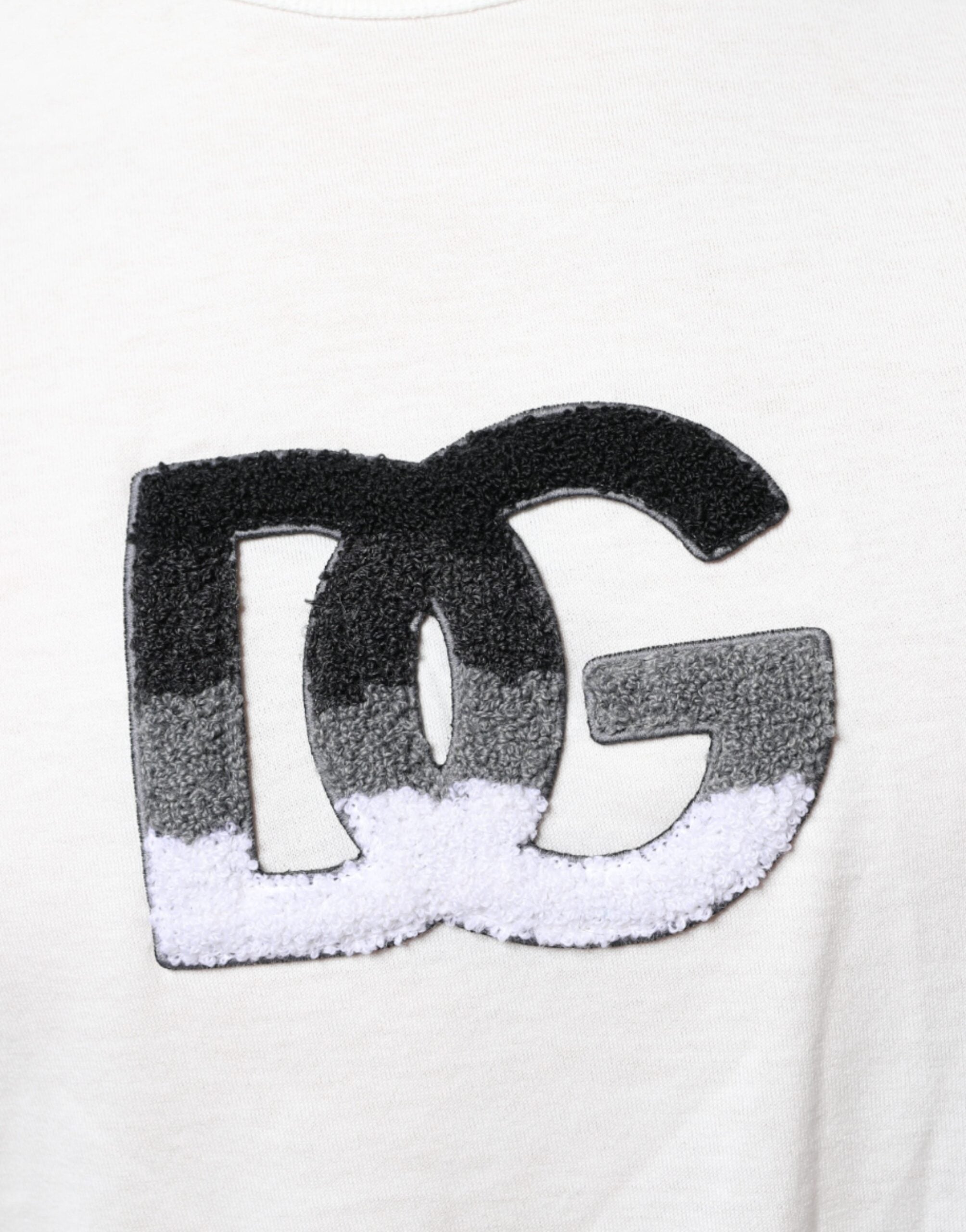White Cotton DG Logo Print T-shirt - ventzia