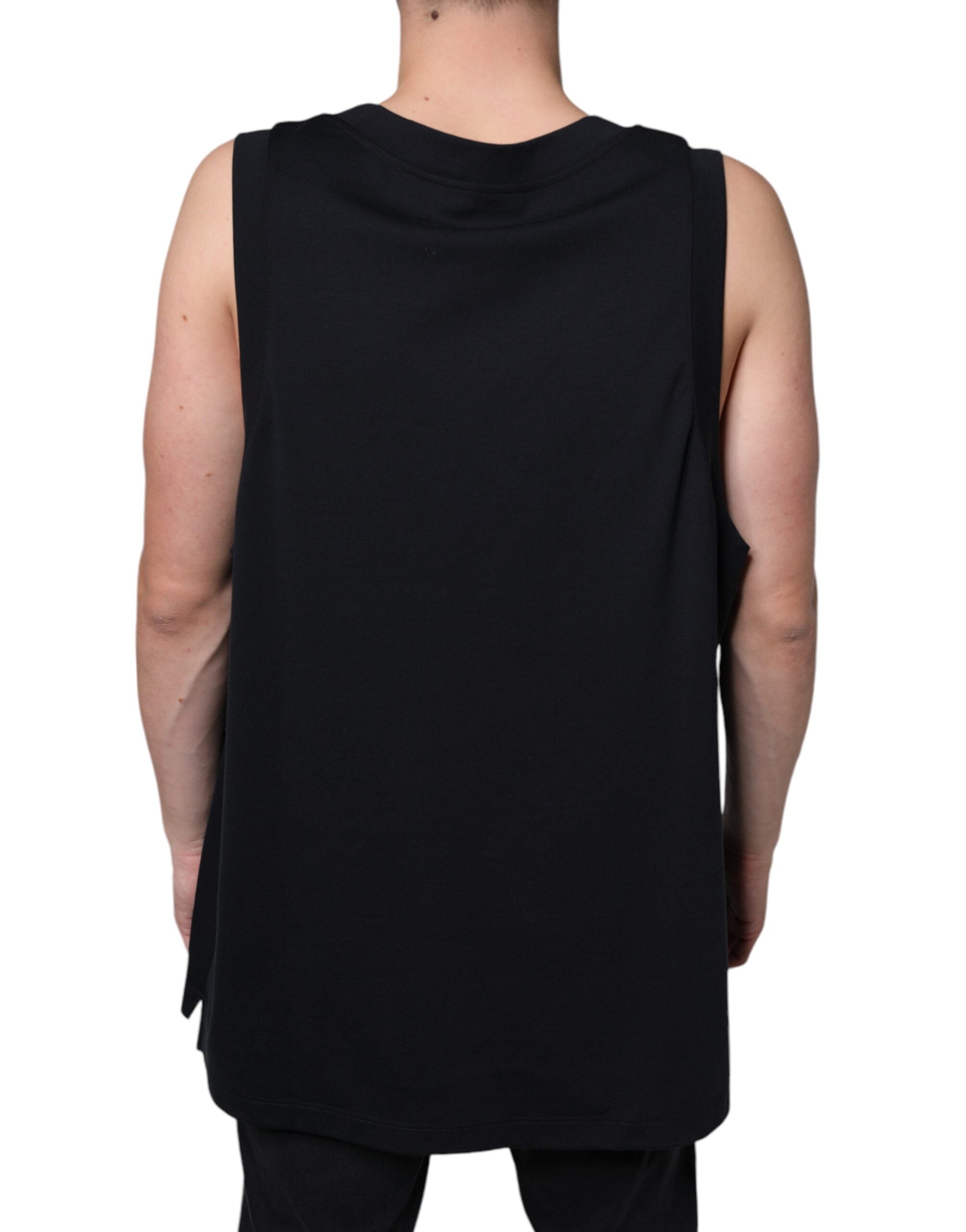 Black Cotton Born To Be Free Sleeveless T-shirt - ventzia