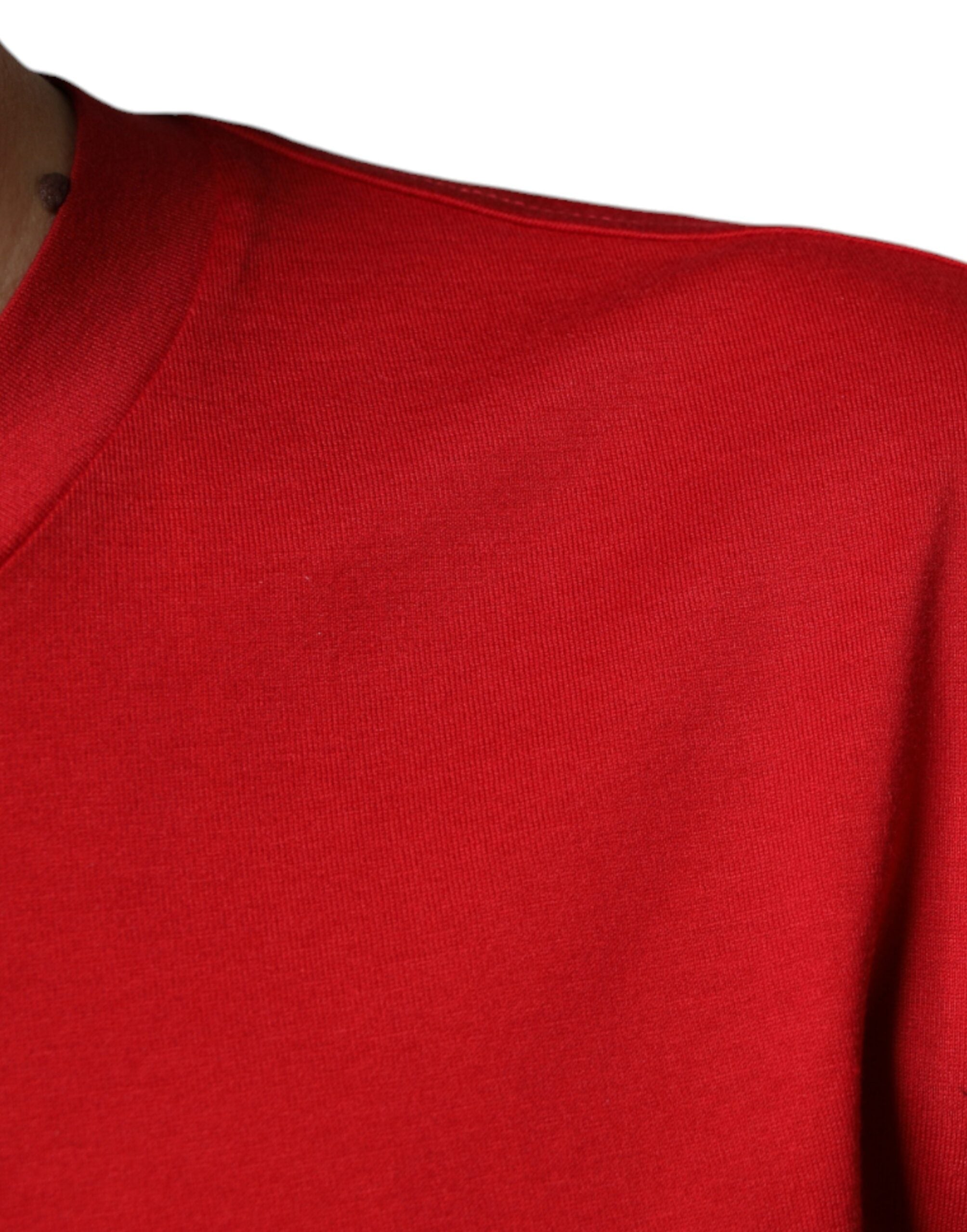 Red Cotton DG Logo Print Crew Neck T-shirt - ventzia