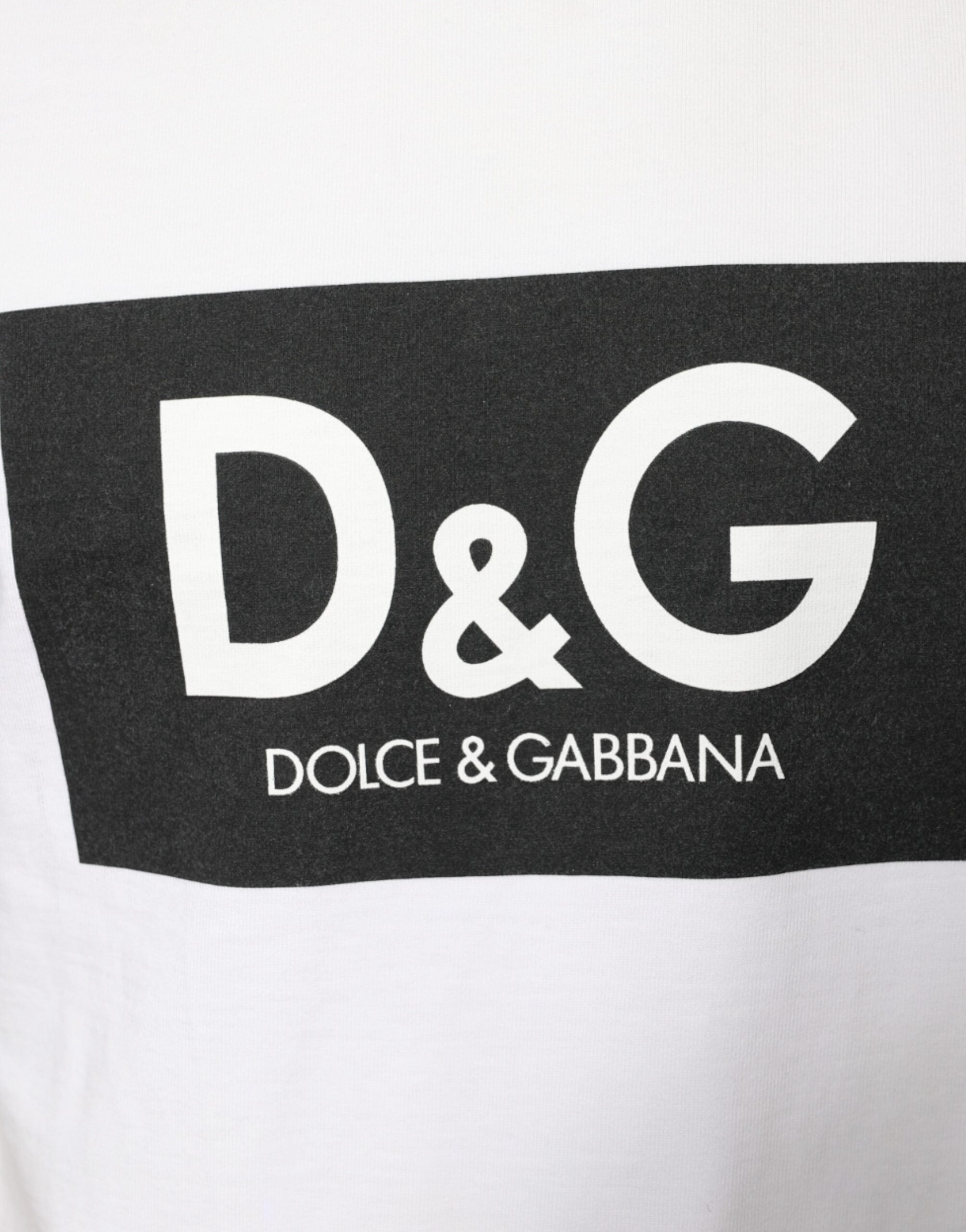 White Cotton DG Logo Print Casual T-shirt - ventzia