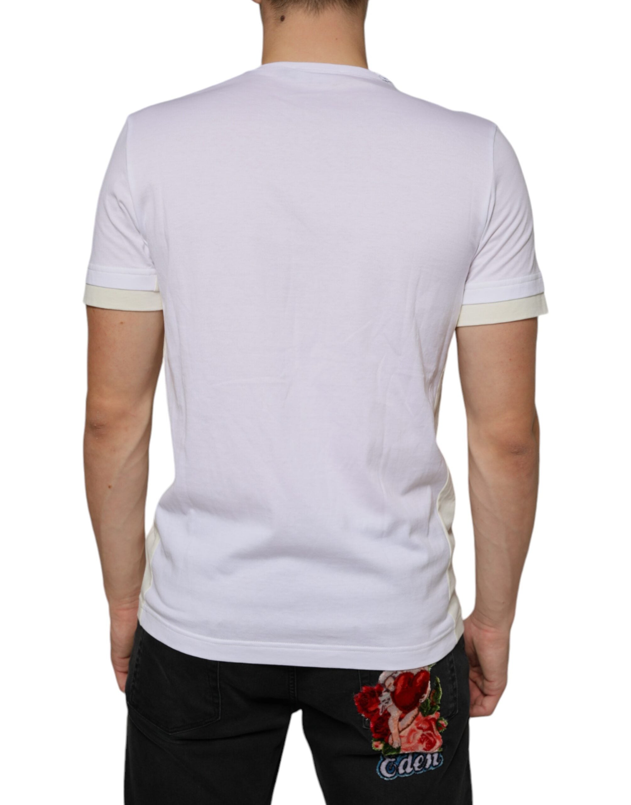 White Cotton Pocket Short Sleeves T-shirt - ventzia