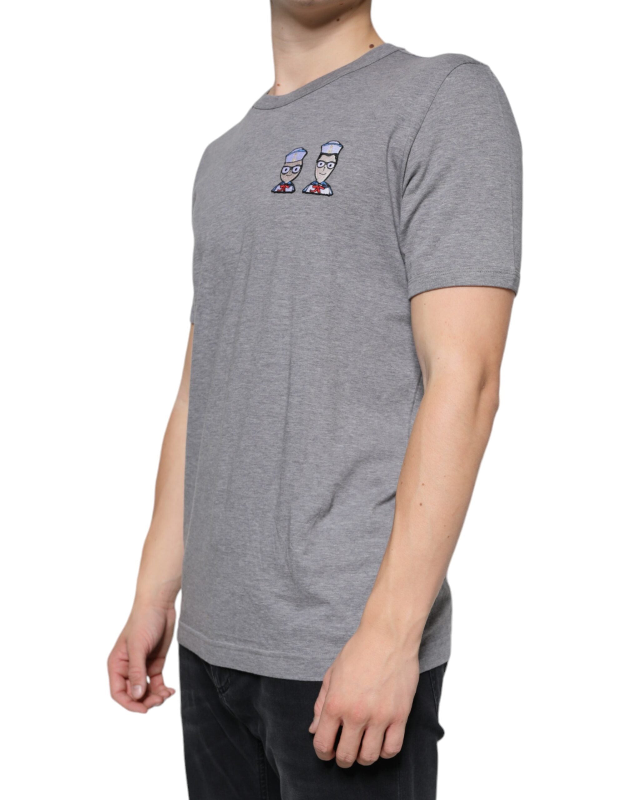 Gray Cotton #DGFamily Short Sleeves T-shirt - ventzia