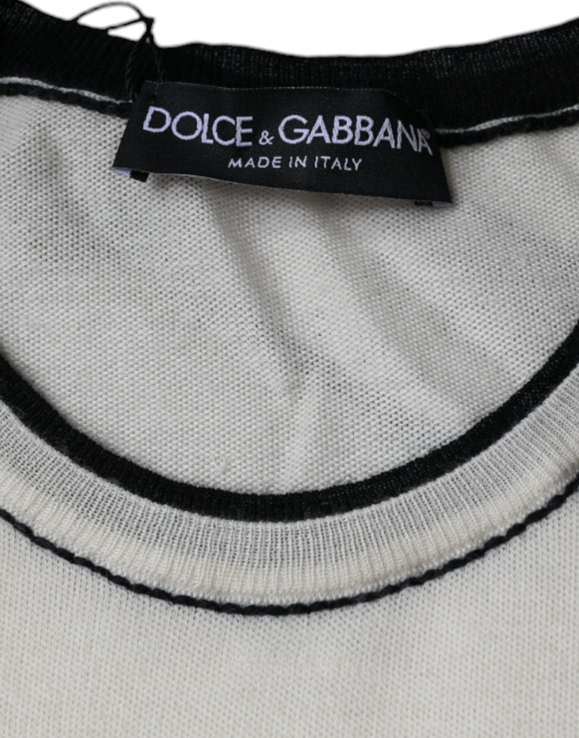Off White Cashmere Short Sleeves T-shirt - ventzia