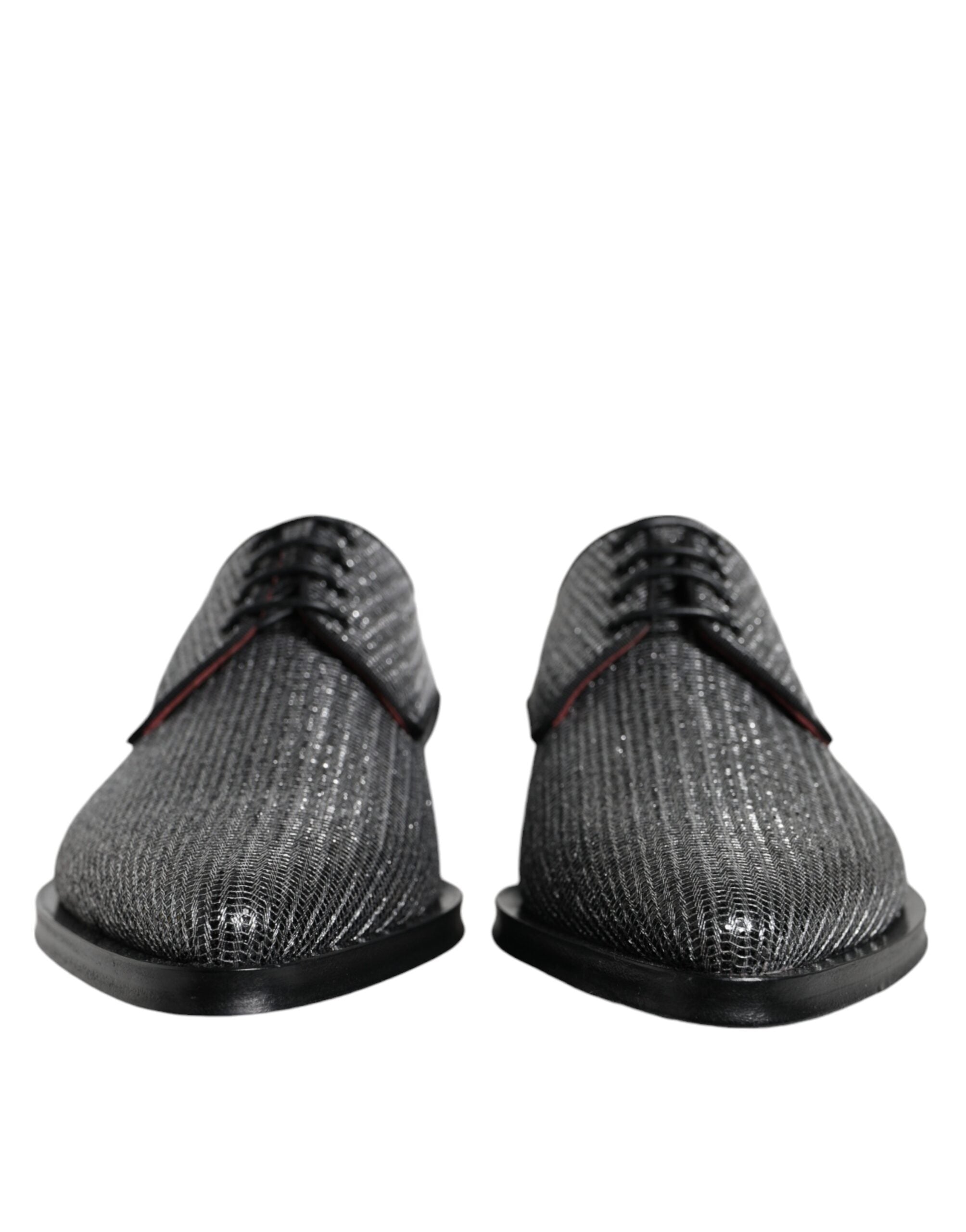 Silver Polyurethane Derby Formal Dress Shoes - ventzia