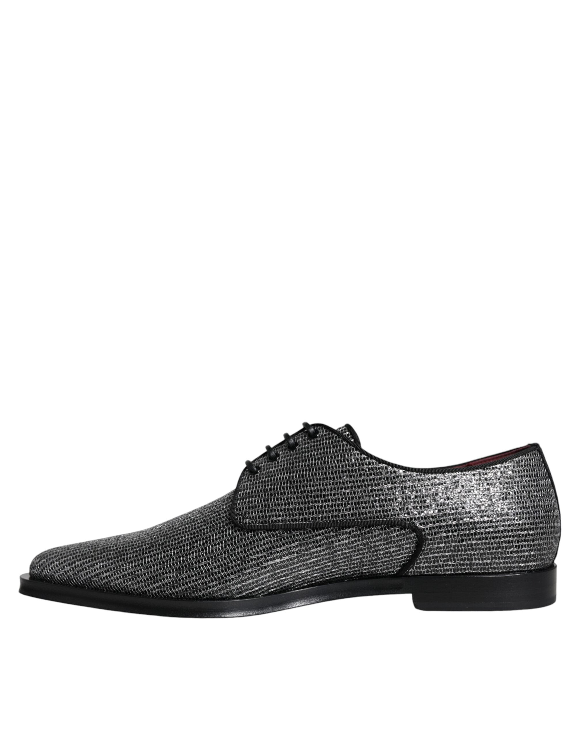 Silver Polyurethane Derby Formal Dress Shoes - ventzia