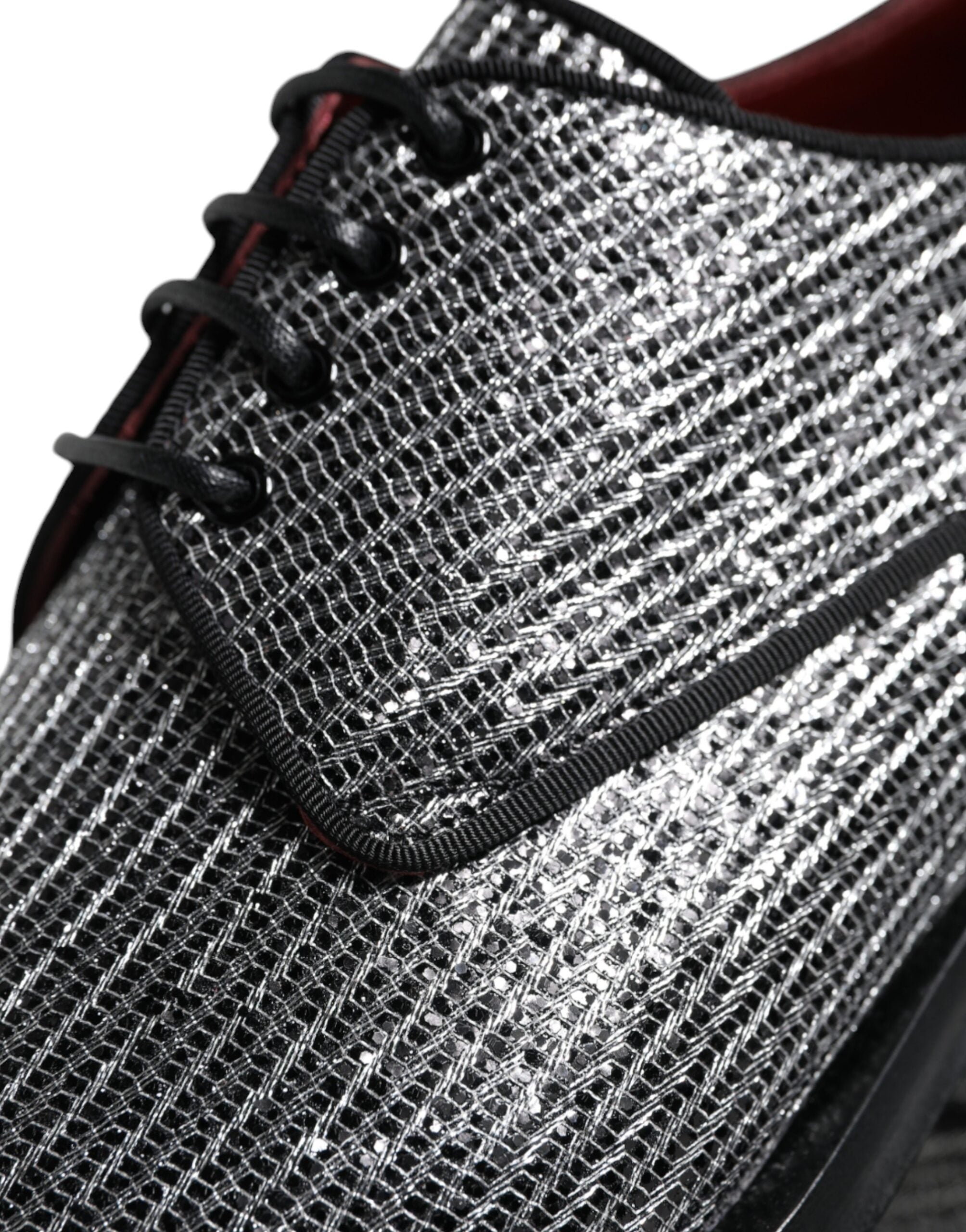 Silver Polyurethane Derby Formal Dress Shoes - ventzia