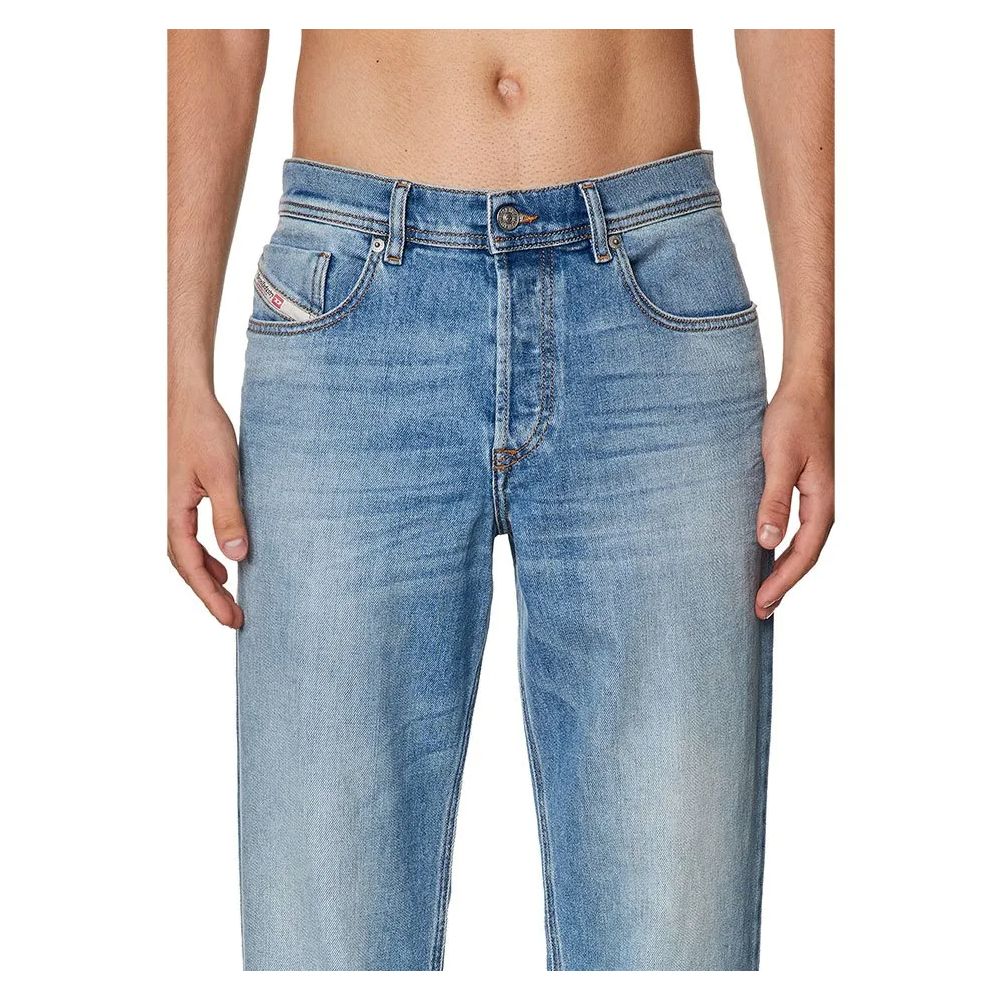 Light Blue Cotton Men's Regular-Fit Jean