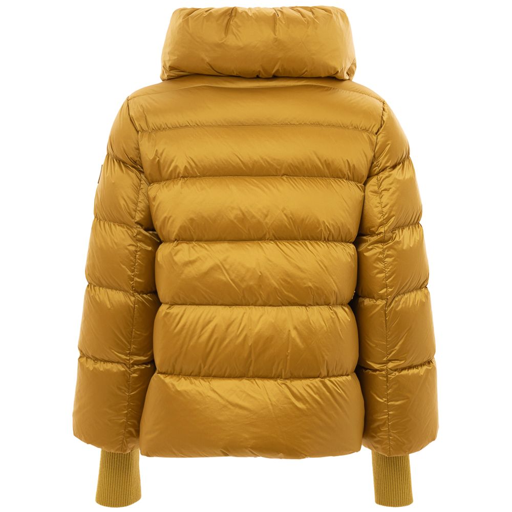 Gold Polyamide Jackets & Coat - ventzia