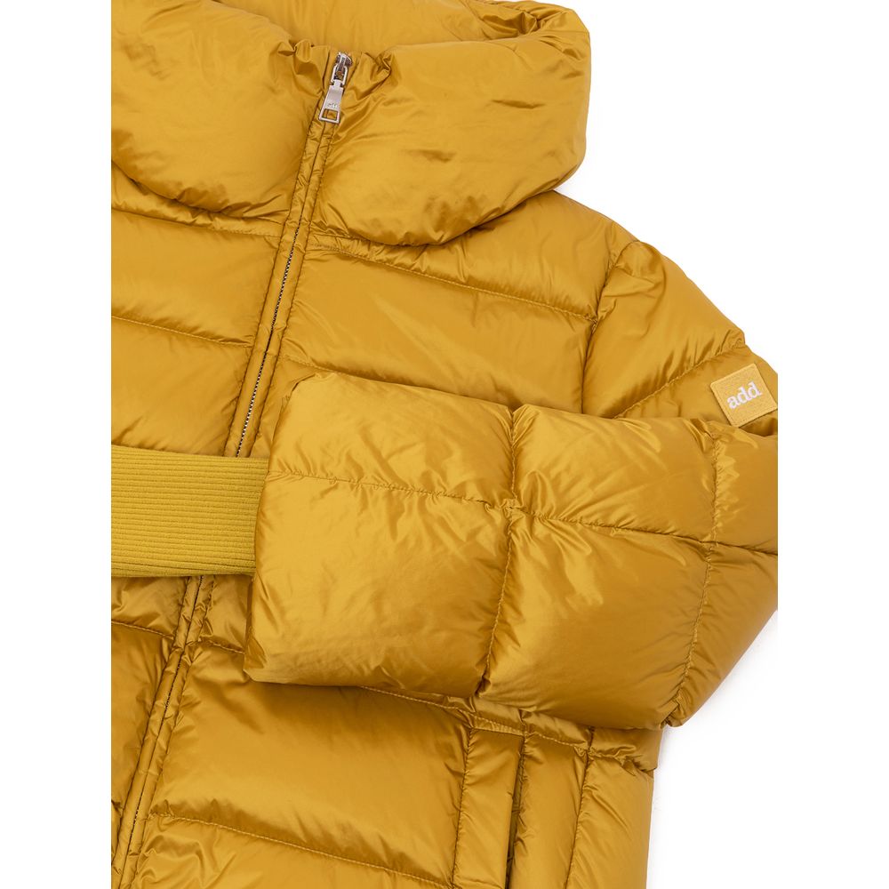 Gold Polyamide Jackets & Coat - ventzia