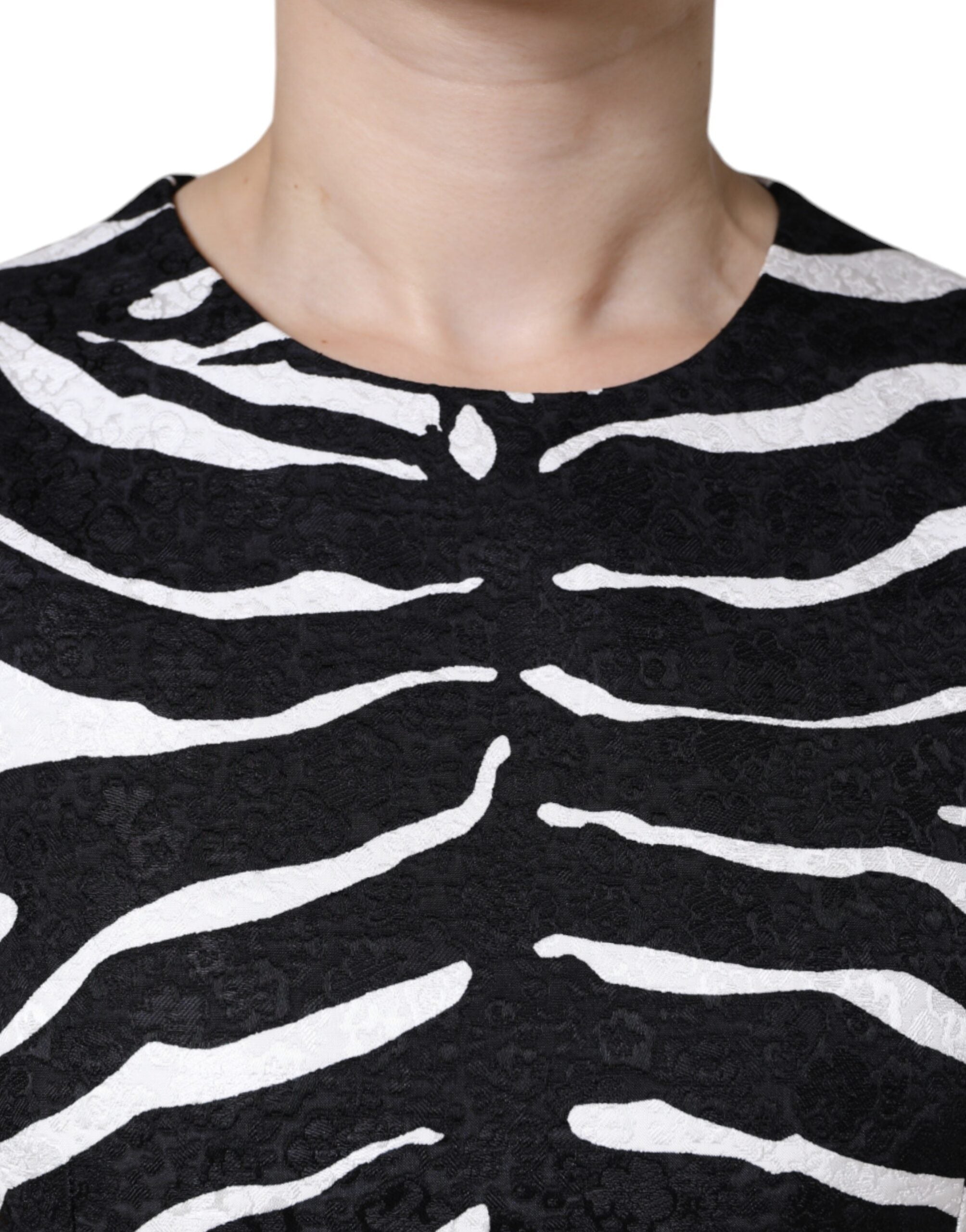 Black White Zebra A-line Sheath Mini Dress - ventzia