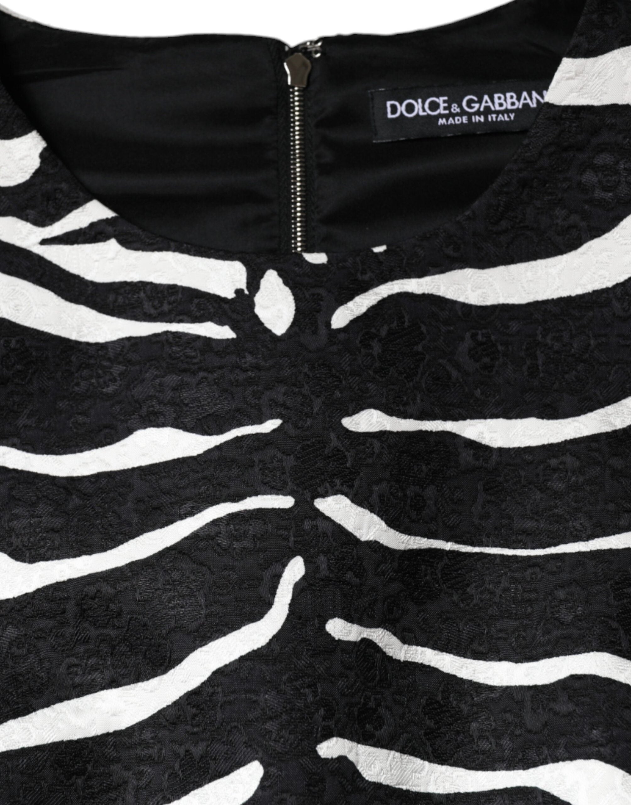 Black White Zebra A-line Sheath Mini Dress - ventzia