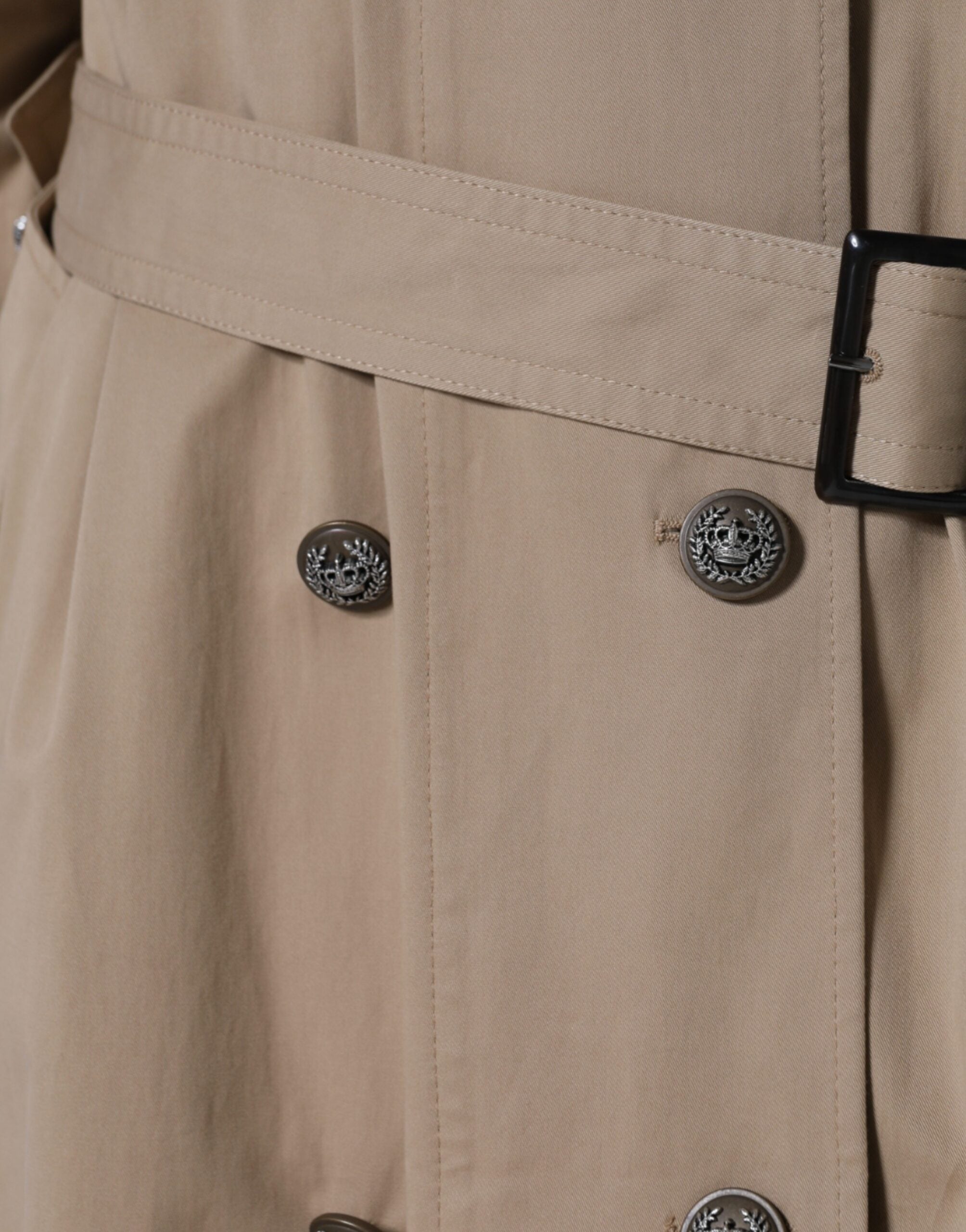 Khaki Double Breasted Trench Coat Jacket - ventzia