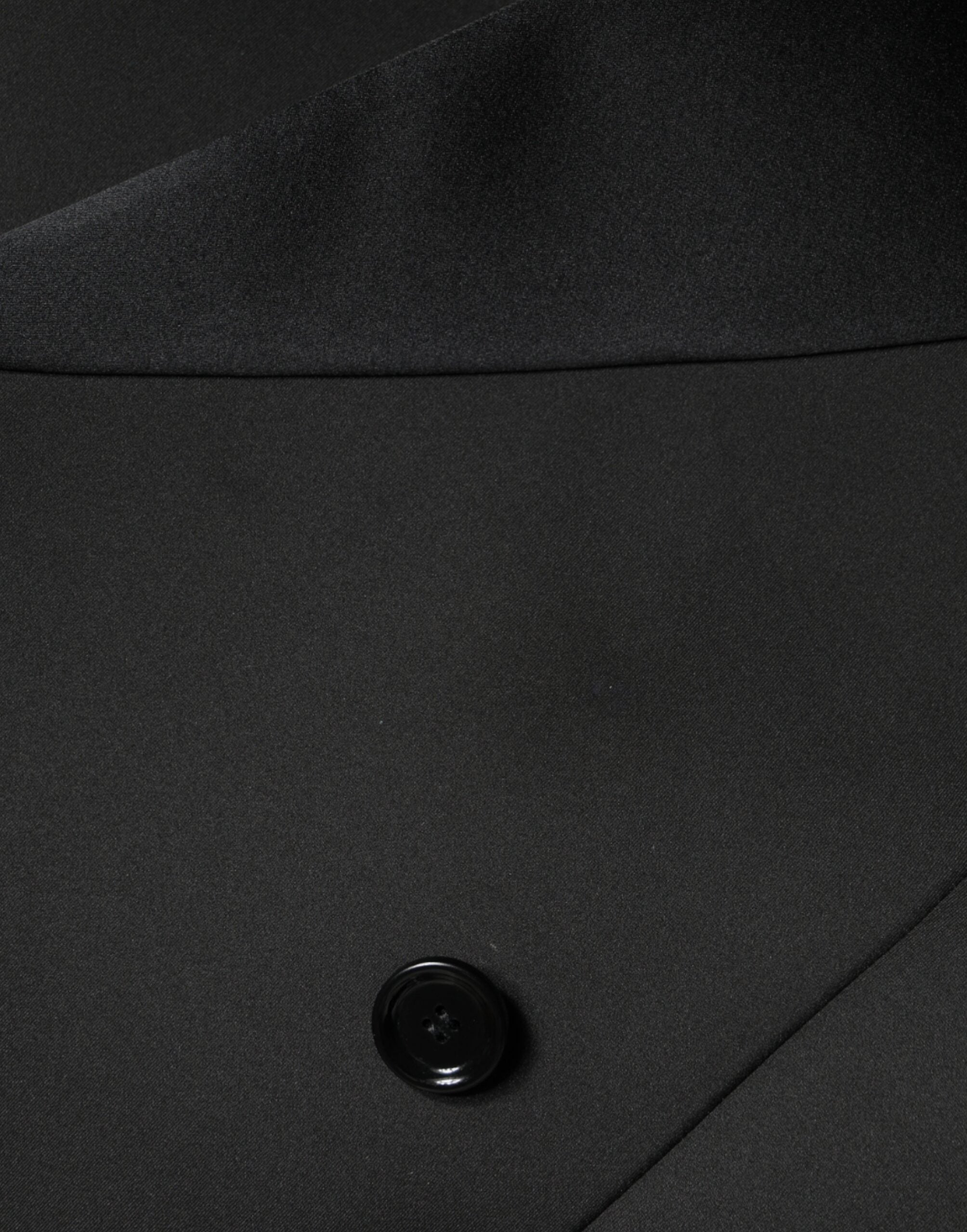 Black Polyester Double Breasted Coat Jacket - ventzia