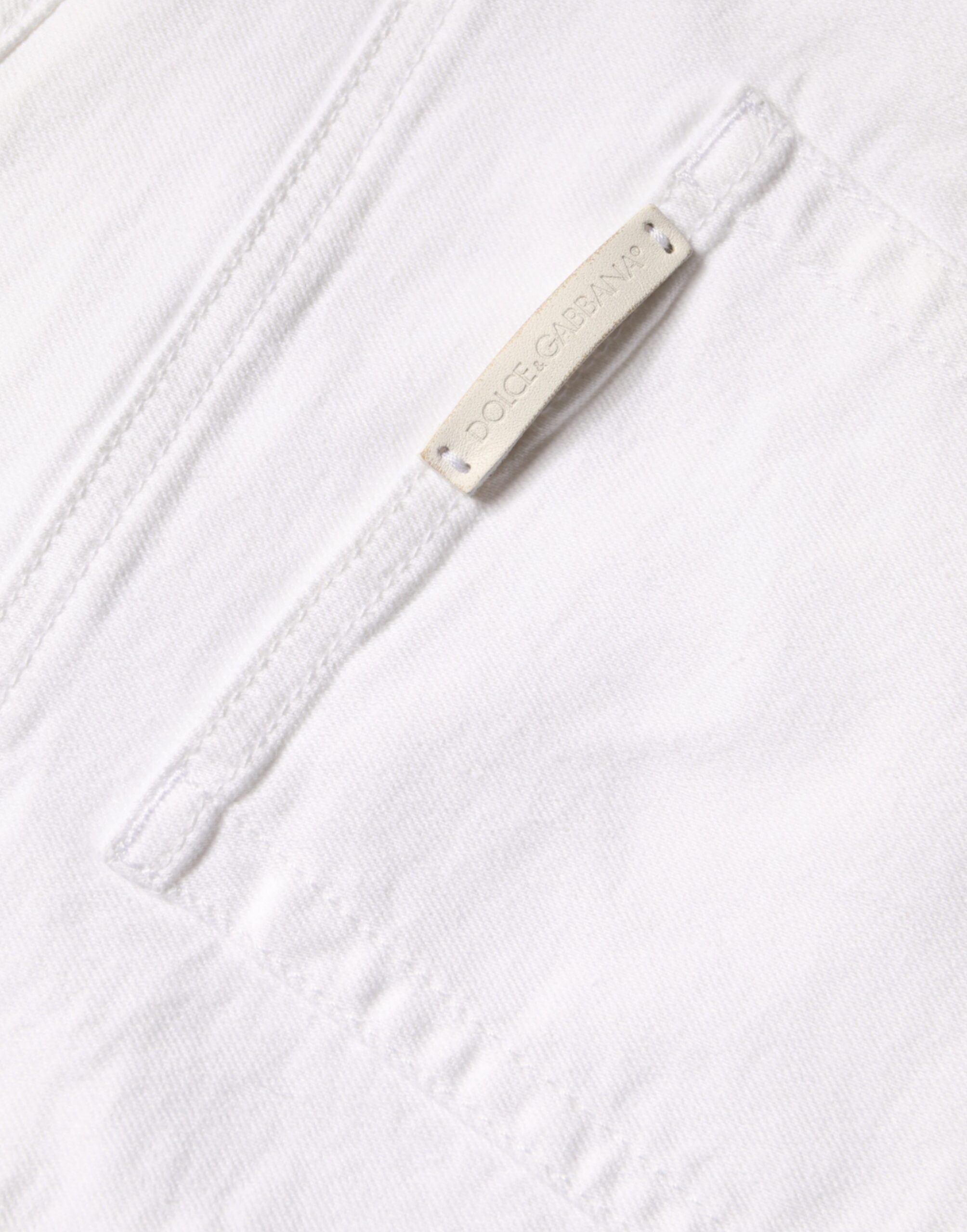 White Cotton Stretch AUDREY Skinny Jeans - ventzia
