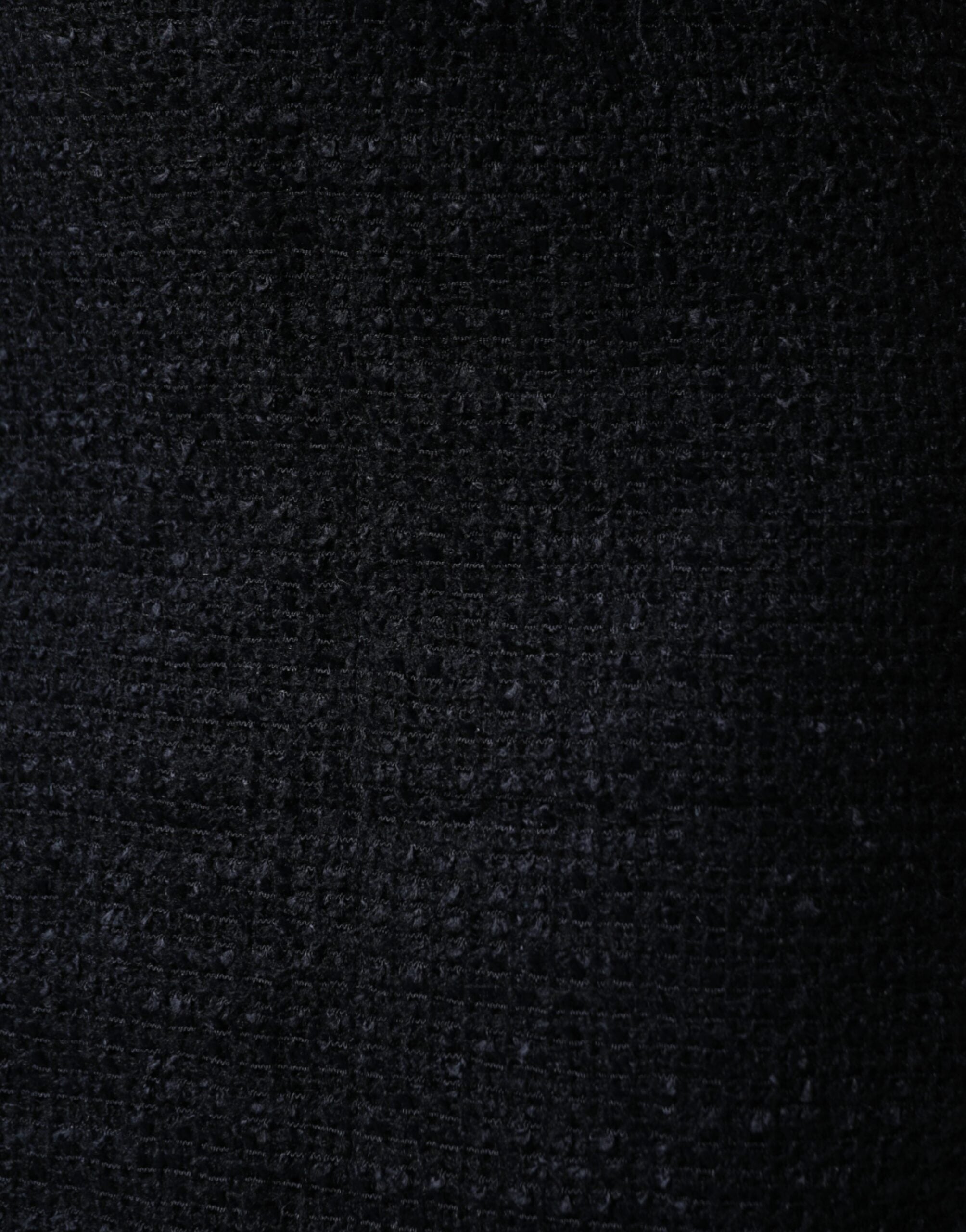 Black Virgin Wool Pencil Cut Midi Skirt - ventzia