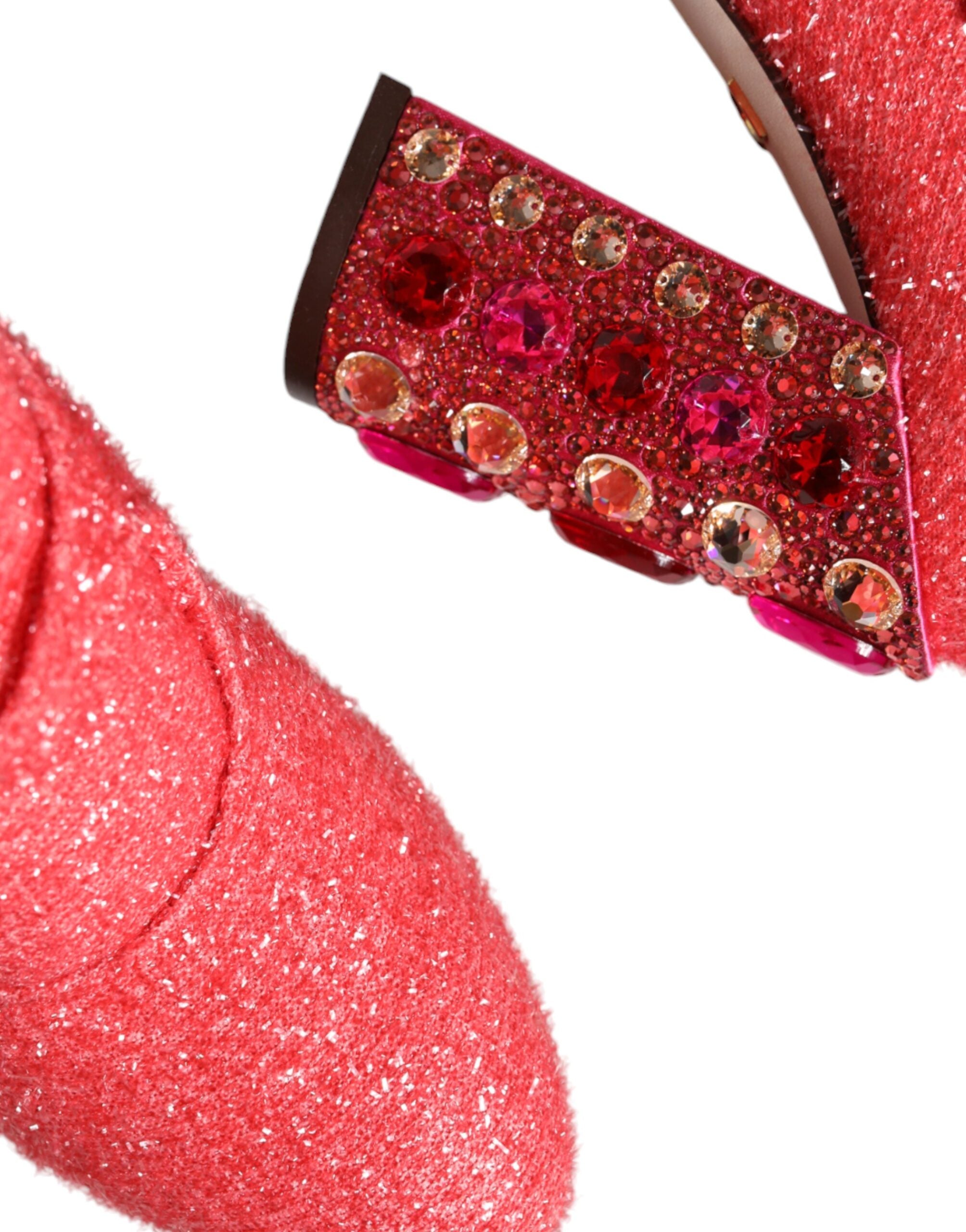 Pink Crystal Lurex Fantasy High Boots Shoes - ventzia